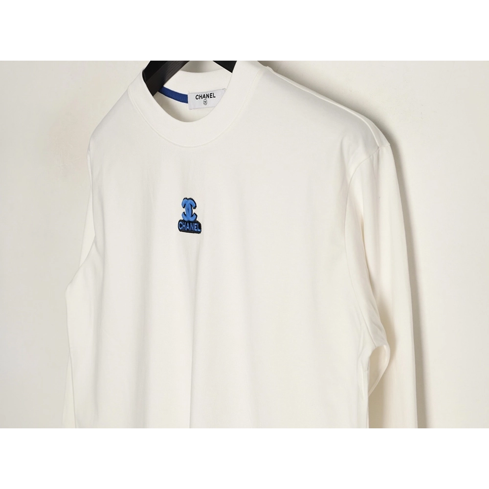 Chanel double C 3D logo embroidered longsleeved Tshirt,Chanel T Shirt,Tshirt,APPAREL