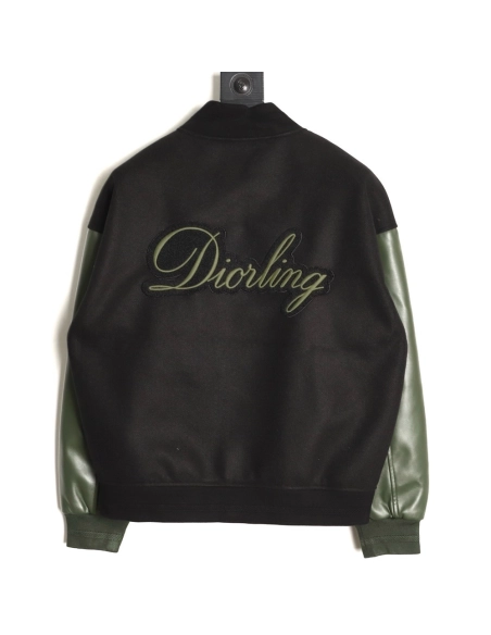 Dior letter embroidered patchwork baseball jacket,Dior Jacket,Jacket,APPAREL