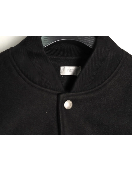 Dior letter embroidered patchwork baseball jacket,Dior Jacket,Jacket,APPAREL