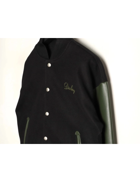 Dior letter embroidered patchwork baseball jacket,Dior Jacket,Jacket,APPAREL
