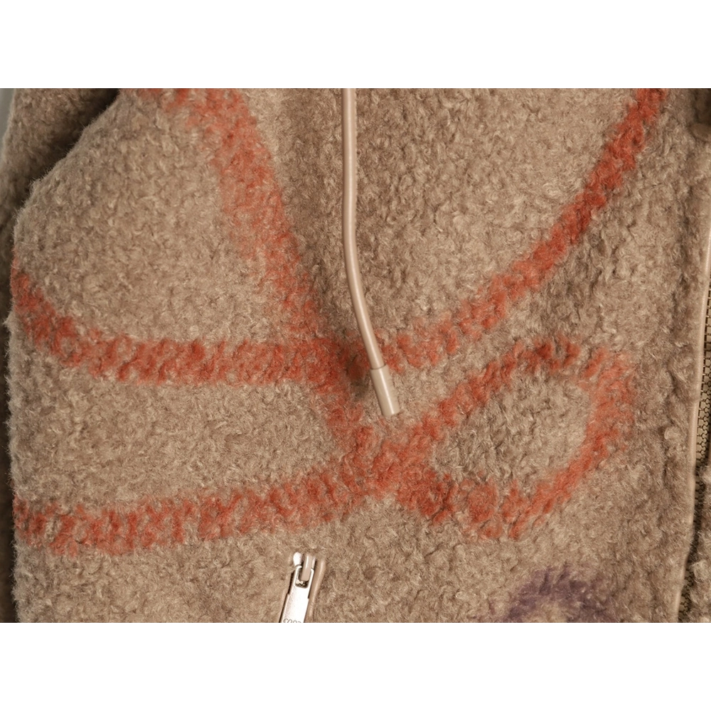 Loewe graffiti logo large lambswool hooded jacket,Loewe Jacket,Jacket,APPAREL