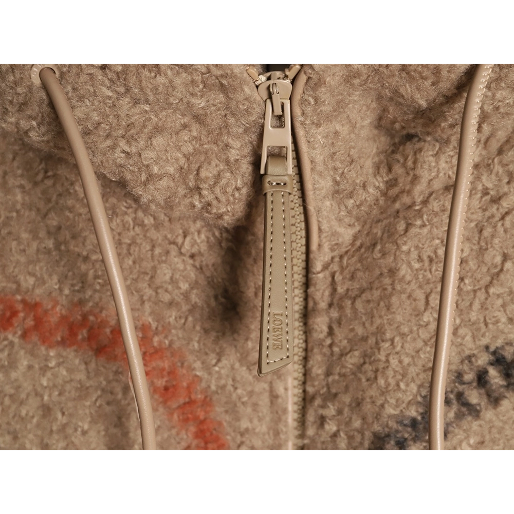 Loewe graffiti logo large lambswool hooded jacket,Loewe Jacket,Jacket,APPAREL