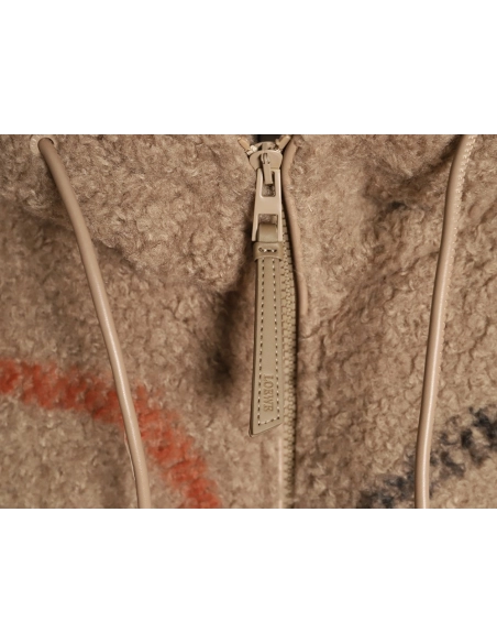 Loewe graffiti logo large lambswool hooded jacket,Loewe Jacket,Jacket,APPAREL