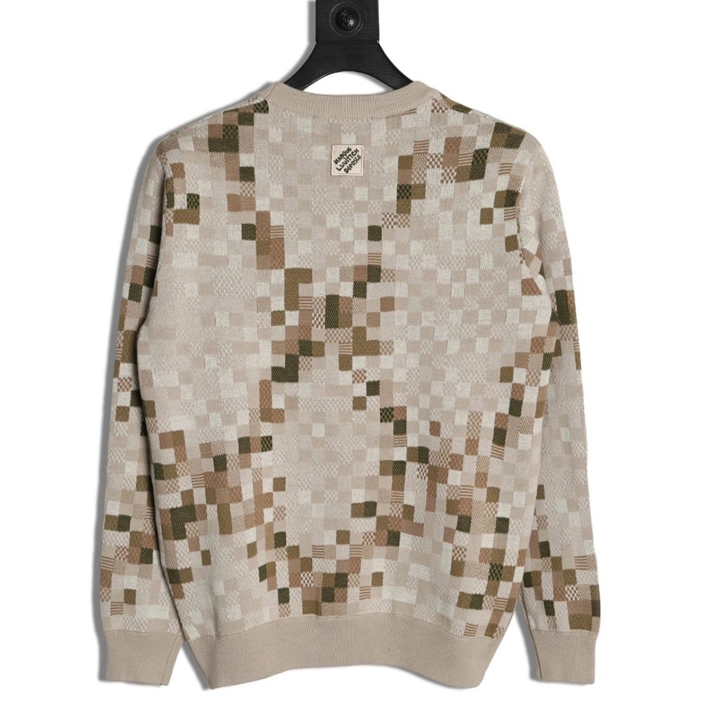 Louis Vuitton mosaic jacquard sweater,Louis Vuitton Sweatshirt,Sweatshirt,APPAREL