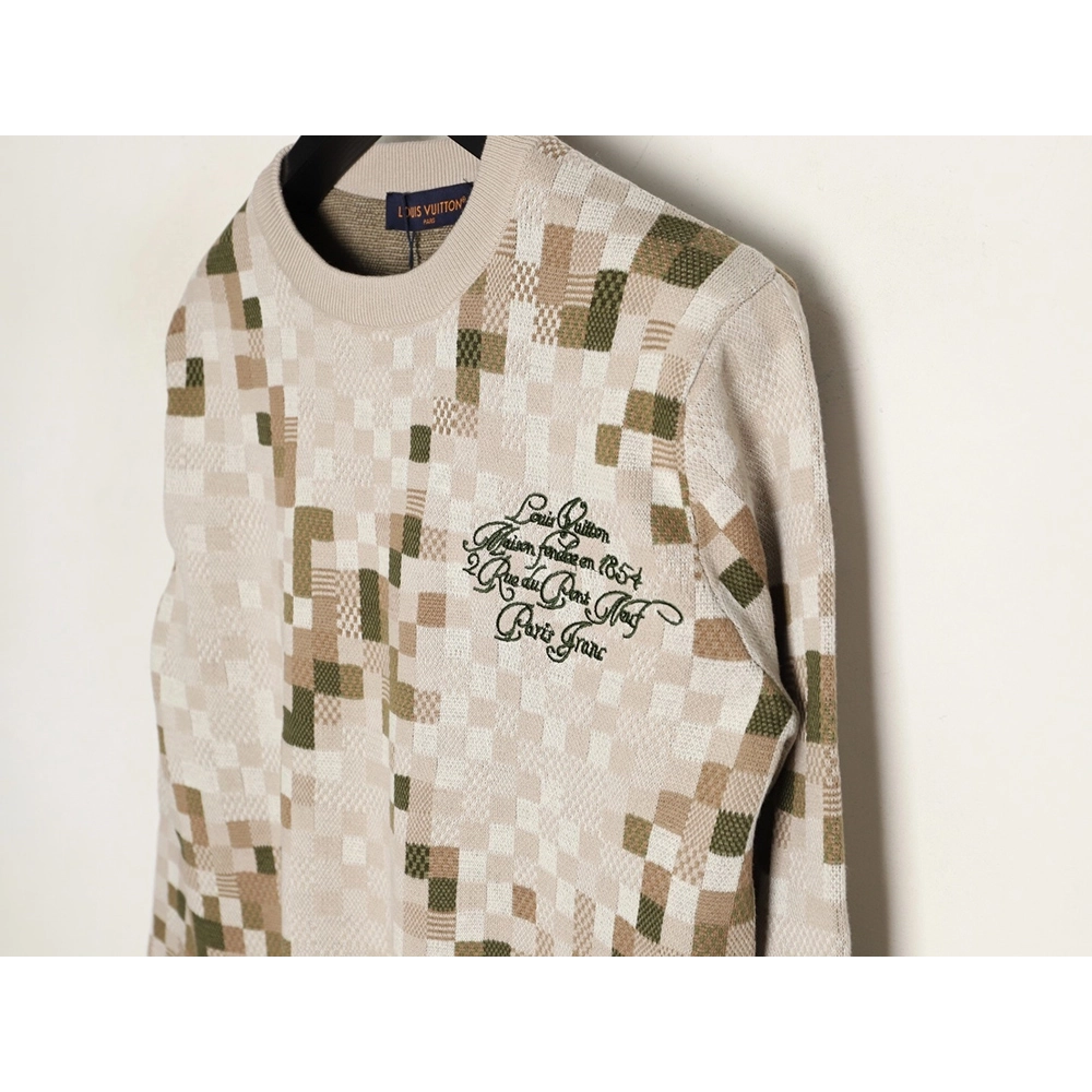 Louis Vuitton mosaic jacquard sweater,Louis Vuitton Sweatshirt,Sweatshirt,APPAREL