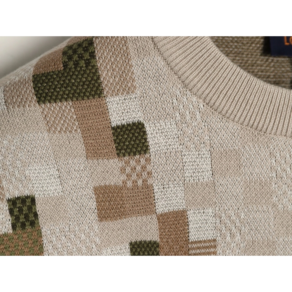 Louis Vuitton mosaic jacquard sweater,Louis Vuitton Sweatshirt,Sweatshirt,APPAREL