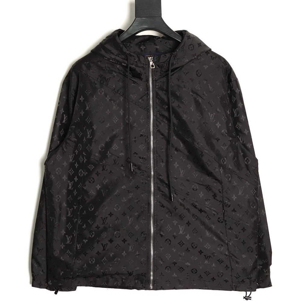 Louis Vuitton monogram print trench coat with zipup design,Louis Vuitton Jacket,Jacket,APPAREL
