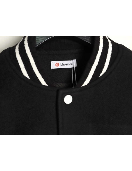 lululemon letter embroidered patchwork baseball jacket,Lululemon Jacket,Jacket,APPAREL