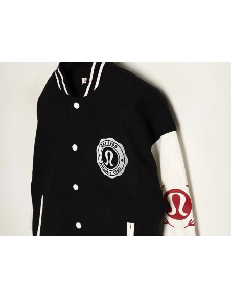 lululemon letter embroidered patchwork baseball jacket,Lululemon Jacket,Jacket,APPAREL
