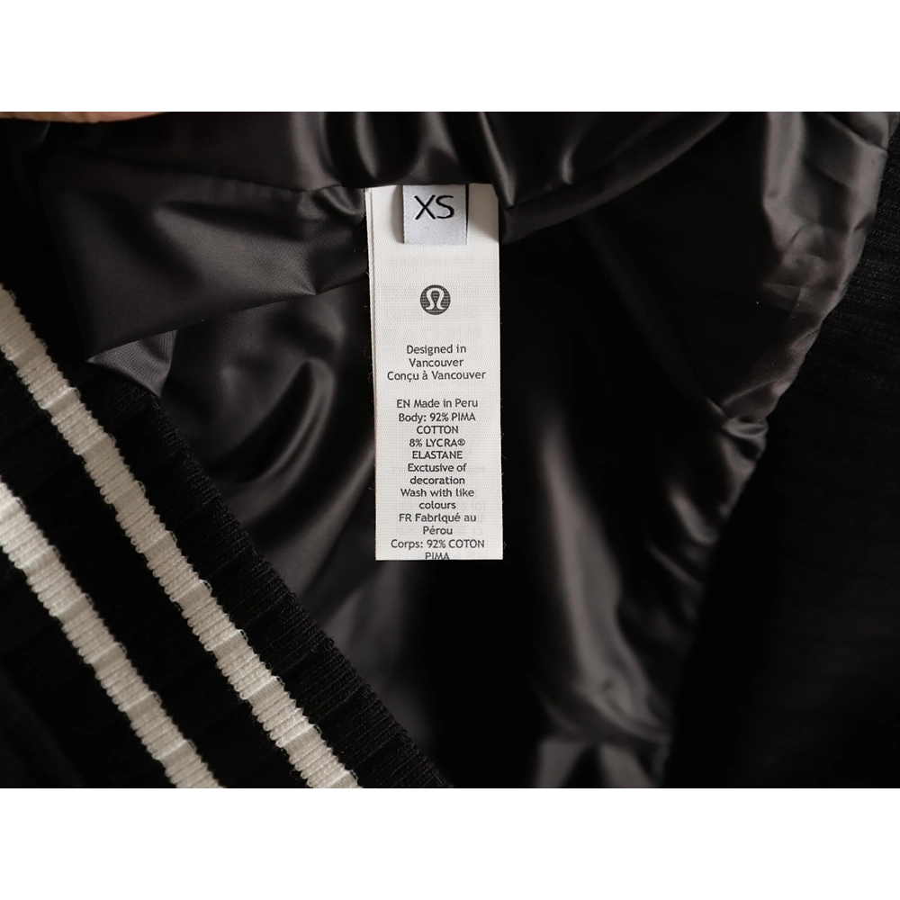 lululemon letter embroidered patchwork baseball jacket,Lululemon Jacket,Jacket,APPAREL