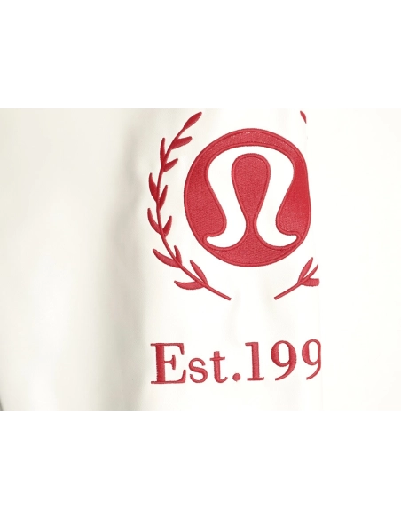 lululemon letter embroidered patchwork baseball jacket,Lululemon Jacket,Jacket,APPAREL