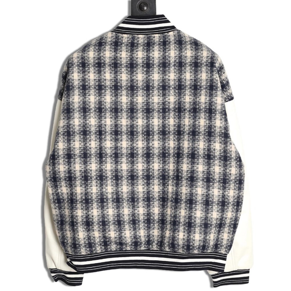 Miu Miu applique embroidery patchwork baseball jacket,Miu Miu Jacket,Jacket,APPAREL