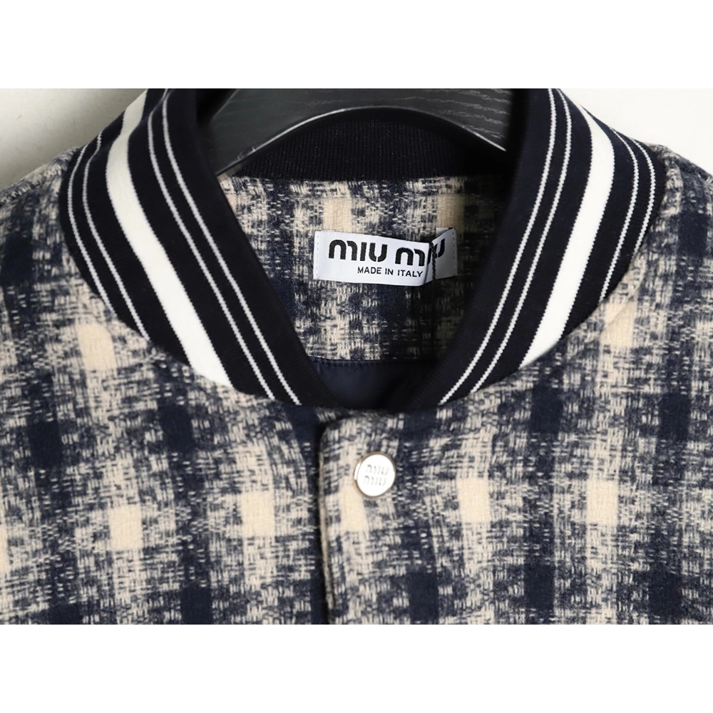 Miu Miu applique embroidery patchwork baseball jacket,Miu Miu Jacket,Jacket,APPAREL