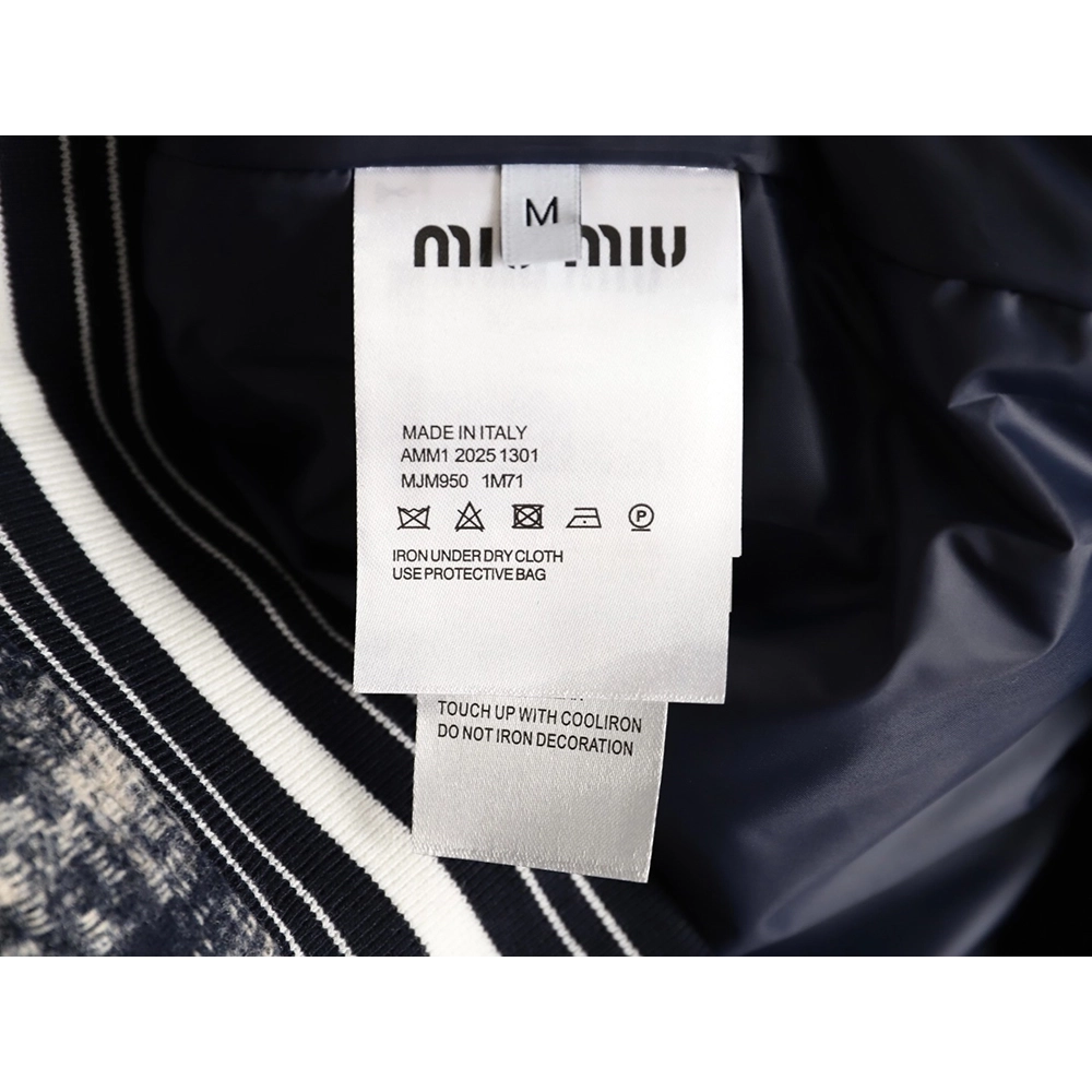 Miu Miu applique embroidery patchwork baseball jacket,Miu Miu Jacket,Jacket,APPAREL