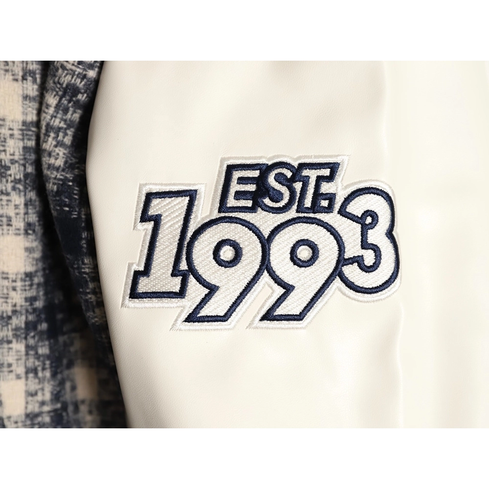 Miu Miu applique embroidery patchwork baseball jacket,Miu Miu Jacket,Jacket,APPAREL