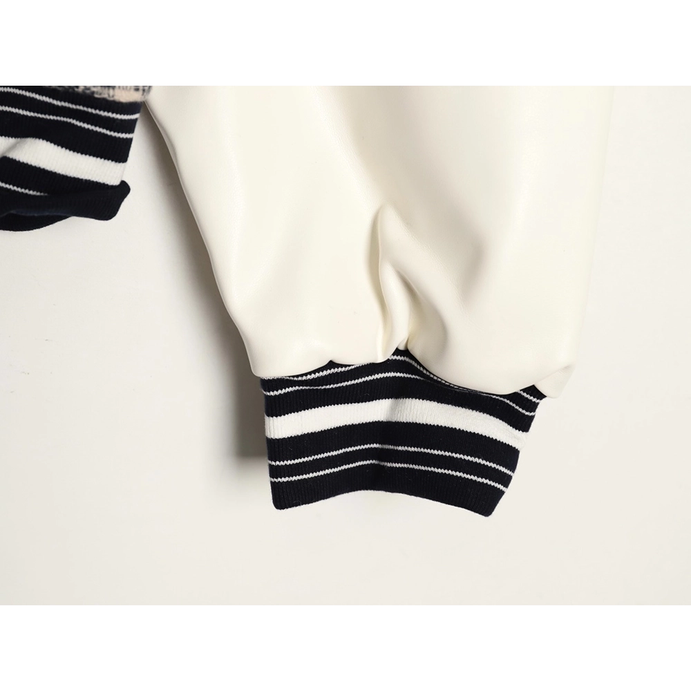 Miu Miu applique embroidery patchwork baseball jacket,Miu Miu Jacket,Jacket,APPAREL