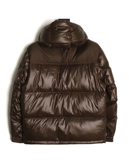 Fendi sleeve patchwork hooded down jacket,Fendi Jacket,Jacket,APPAREL