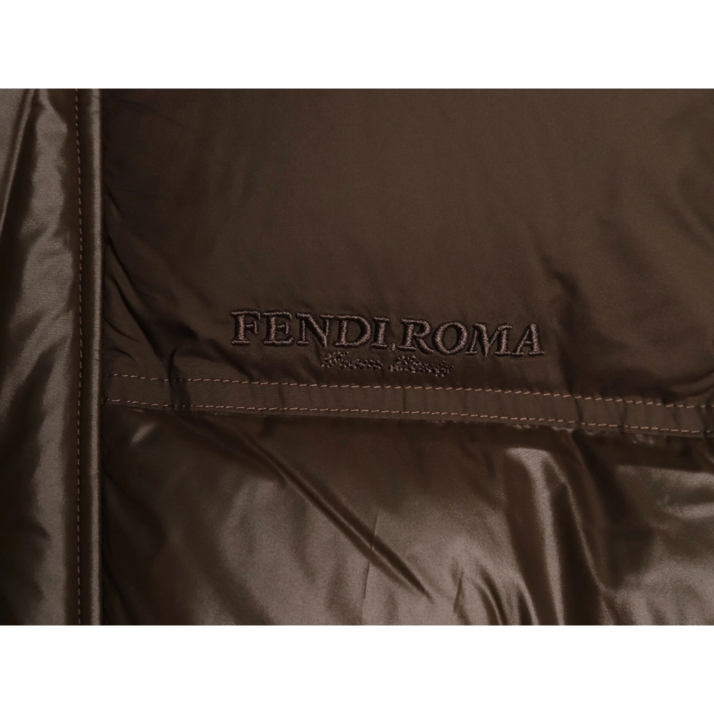 Fendi sleeve patchwork hooded down jacket,Fendi Jacket,Jacket,APPAREL