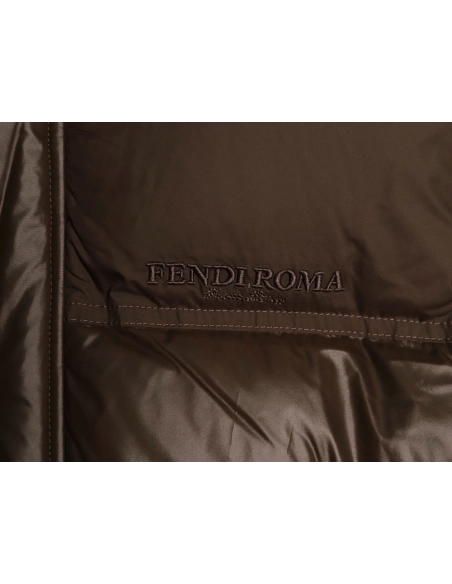 Fendi sleeve patchwork hooded down jacket,Fendi Jacket,Jacket,APPAREL