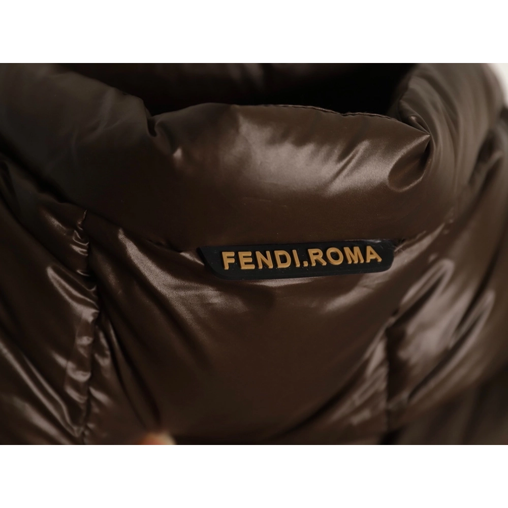 Fendi sleeve patchwork hooded down jacket,Fendi Jacket,Jacket,APPAREL