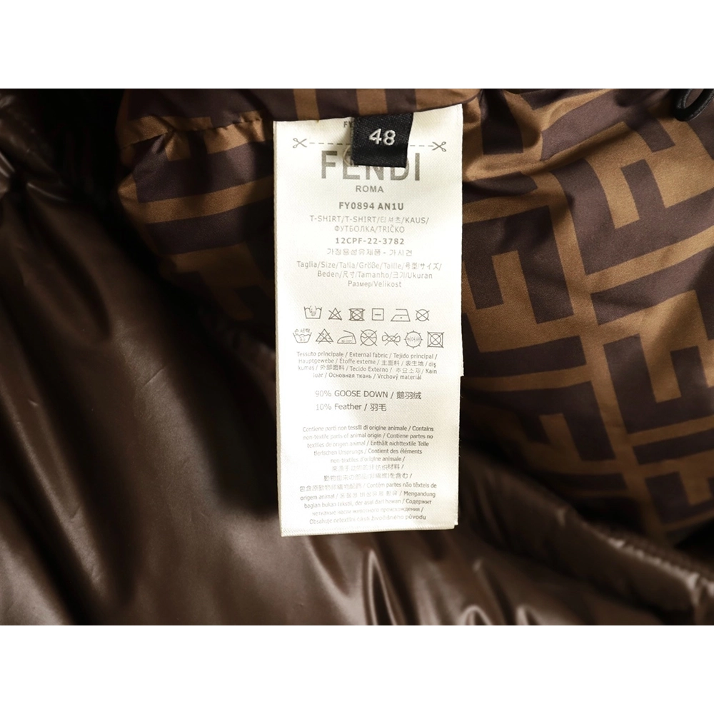 Fendi sleeve patchwork hooded down jacket,Fendi Jacket,Jacket,APPAREL