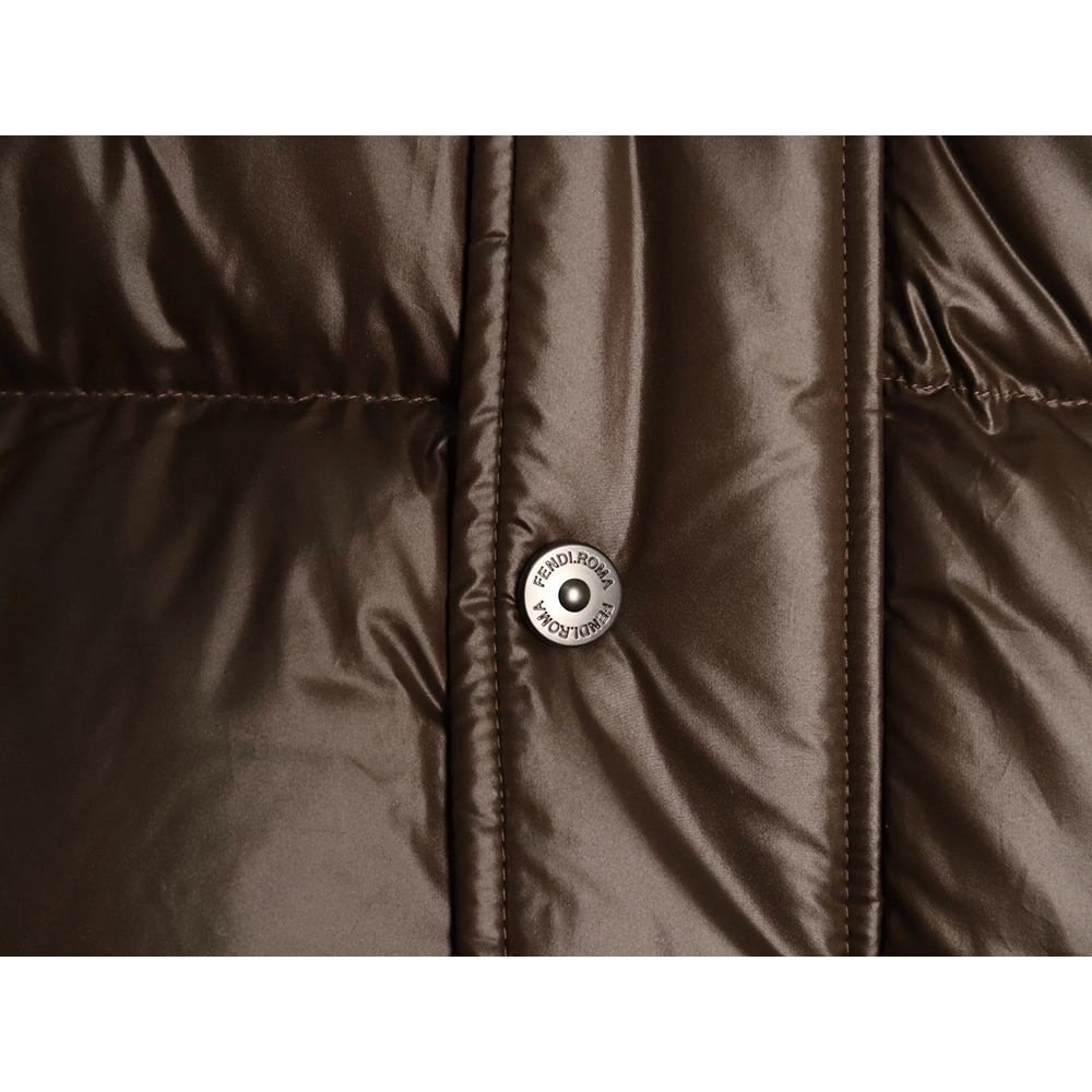 Fendi sleeve patchwork hooded down jacket,Fendi Jacket,Jacket,APPAREL