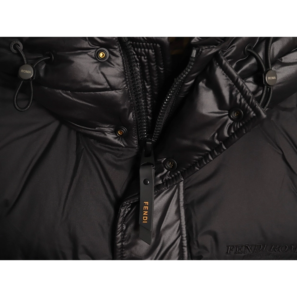 Fendi sleeve patchwork hooded down jacket Tsk1,Fendi Jacket,Jacket,APPAREL