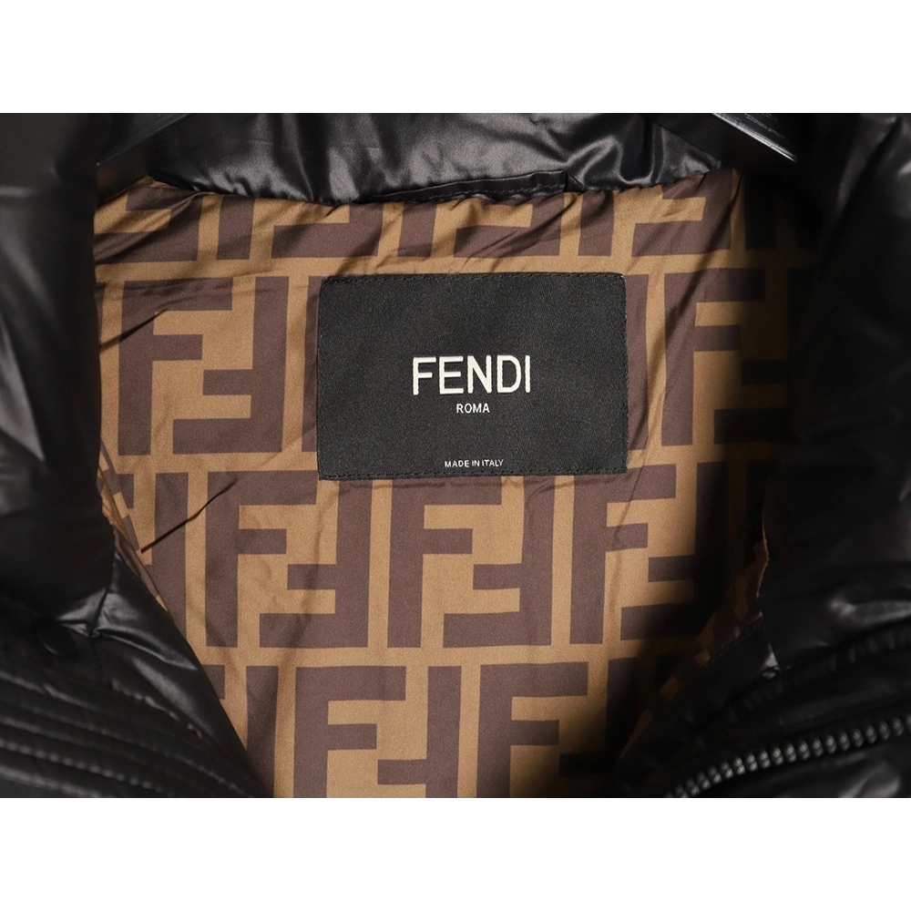 Fendi sleeve patchwork hooded down jacket Tsk1,Fendi Jacket,Jacket,APPAREL