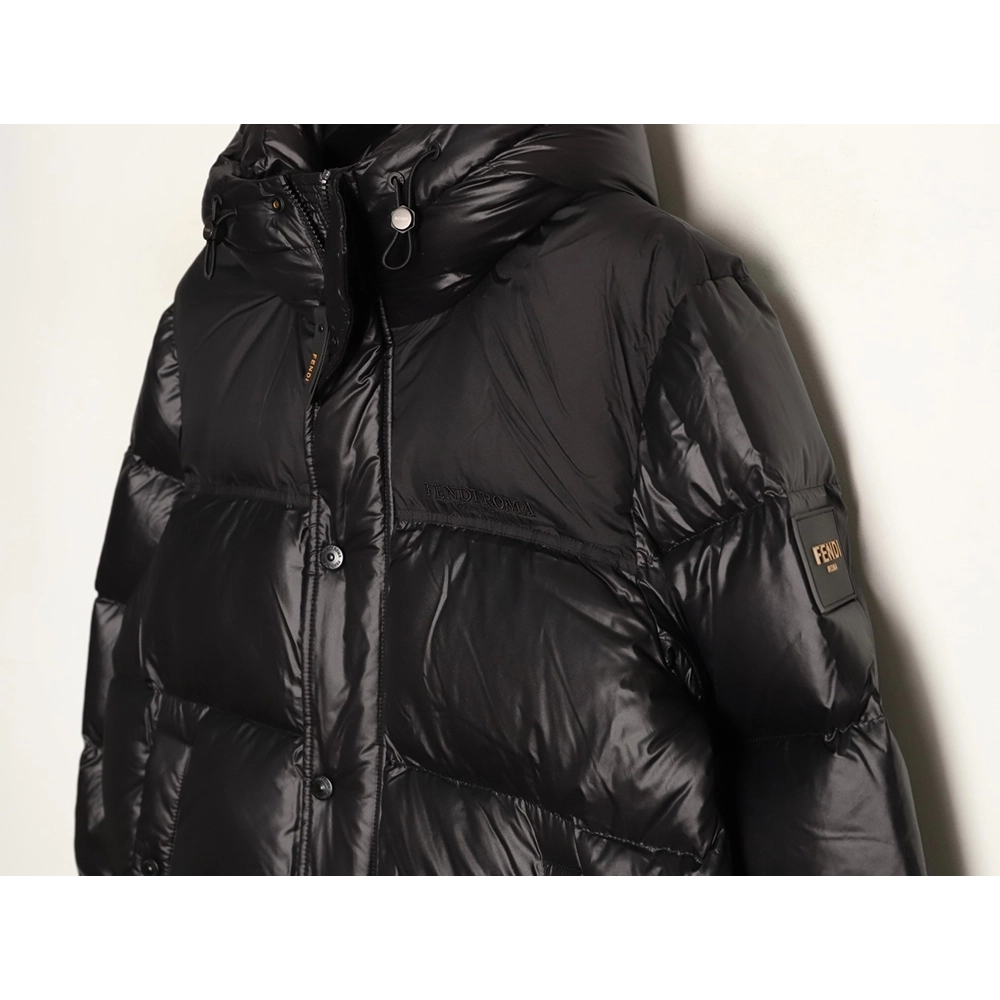 Fendi sleeve patchwork hooded down jacket Tsk1,Fendi Jacket,Jacket,APPAREL