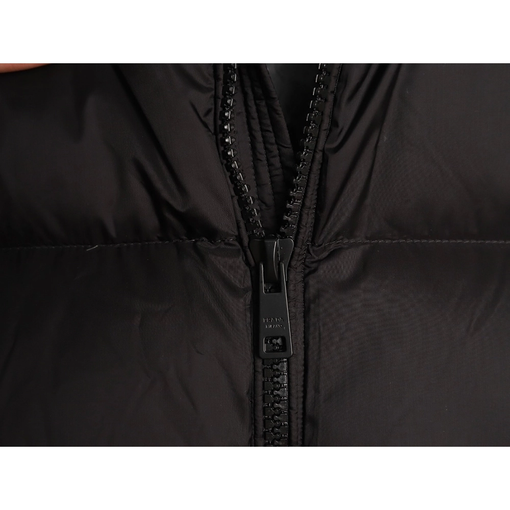 Prada chest triangle logo hooded down jacket,Prada Jacket,Jacket,APPAREL