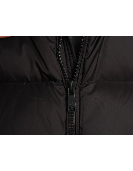 Prada chest triangle logo hooded down jacket,Prada Jacket,Jacket,APPAREL