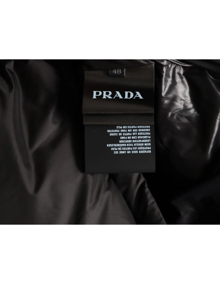 Prada chest triangle logo hooded down jacket,Prada Jacket,Jacket,APPAREL