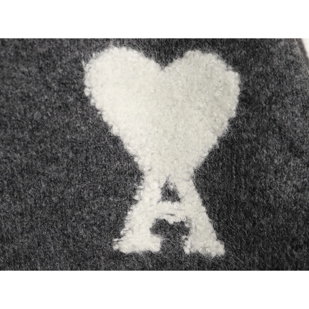 Ami minimalist heart logo collared polo sweater,Ami Sweatshirt,Sweatshirt,APPAREL