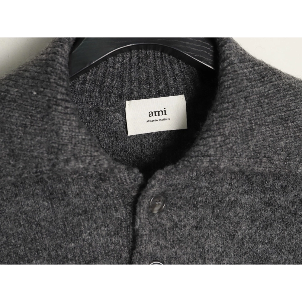 Ami minimalist heart logo collared polo sweater,Ami Sweatshirt,Sweatshirt,APPAREL