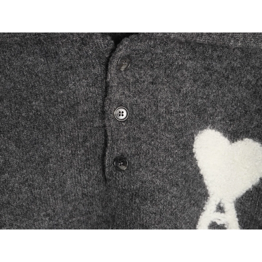Ami minimalist heart logo collared polo sweater,Ami Sweatshirt,Sweatshirt,APPAREL