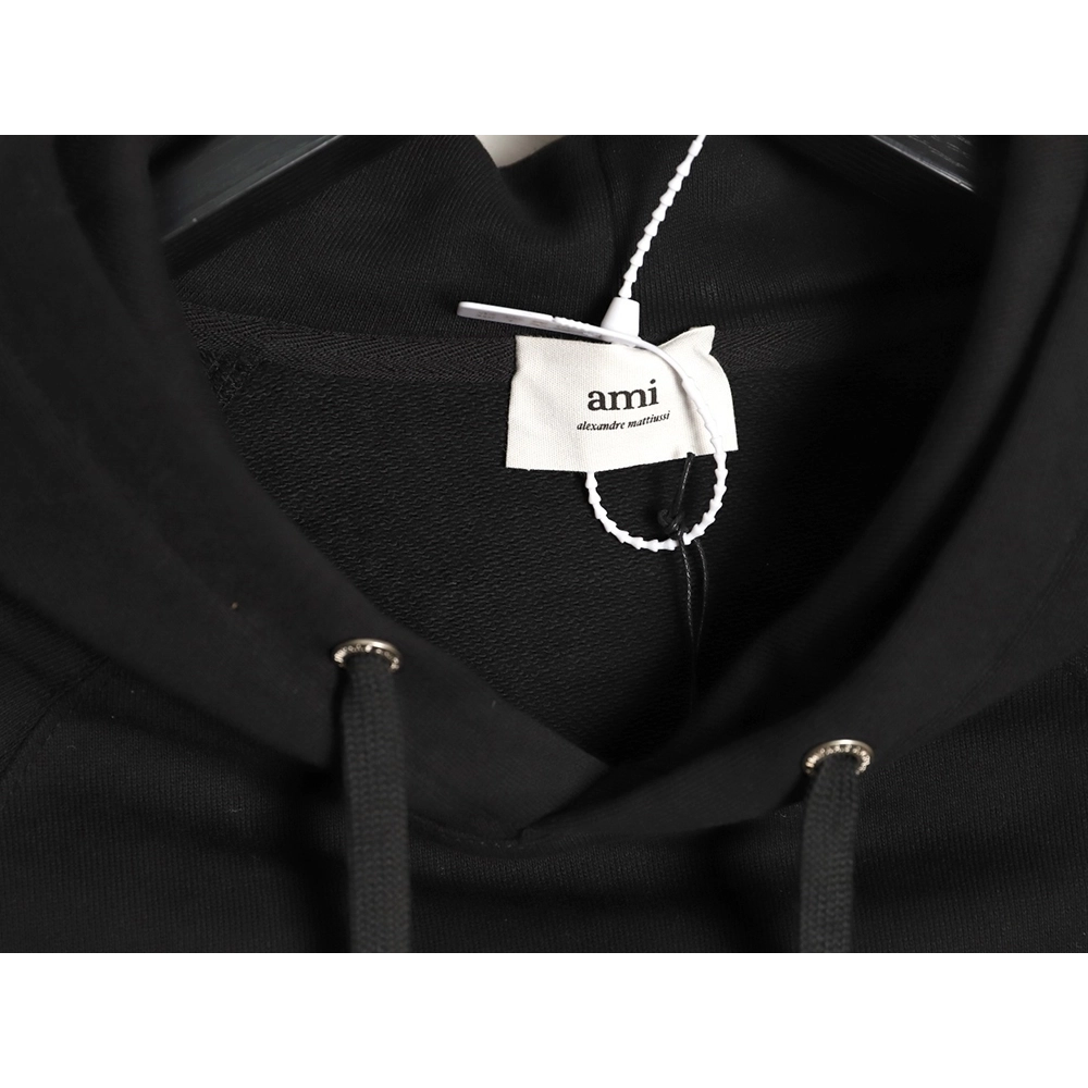 Ami French minimalist 3D heart logo embroidered hoodie,Ami Hoodie,Hoodie,APPAREL