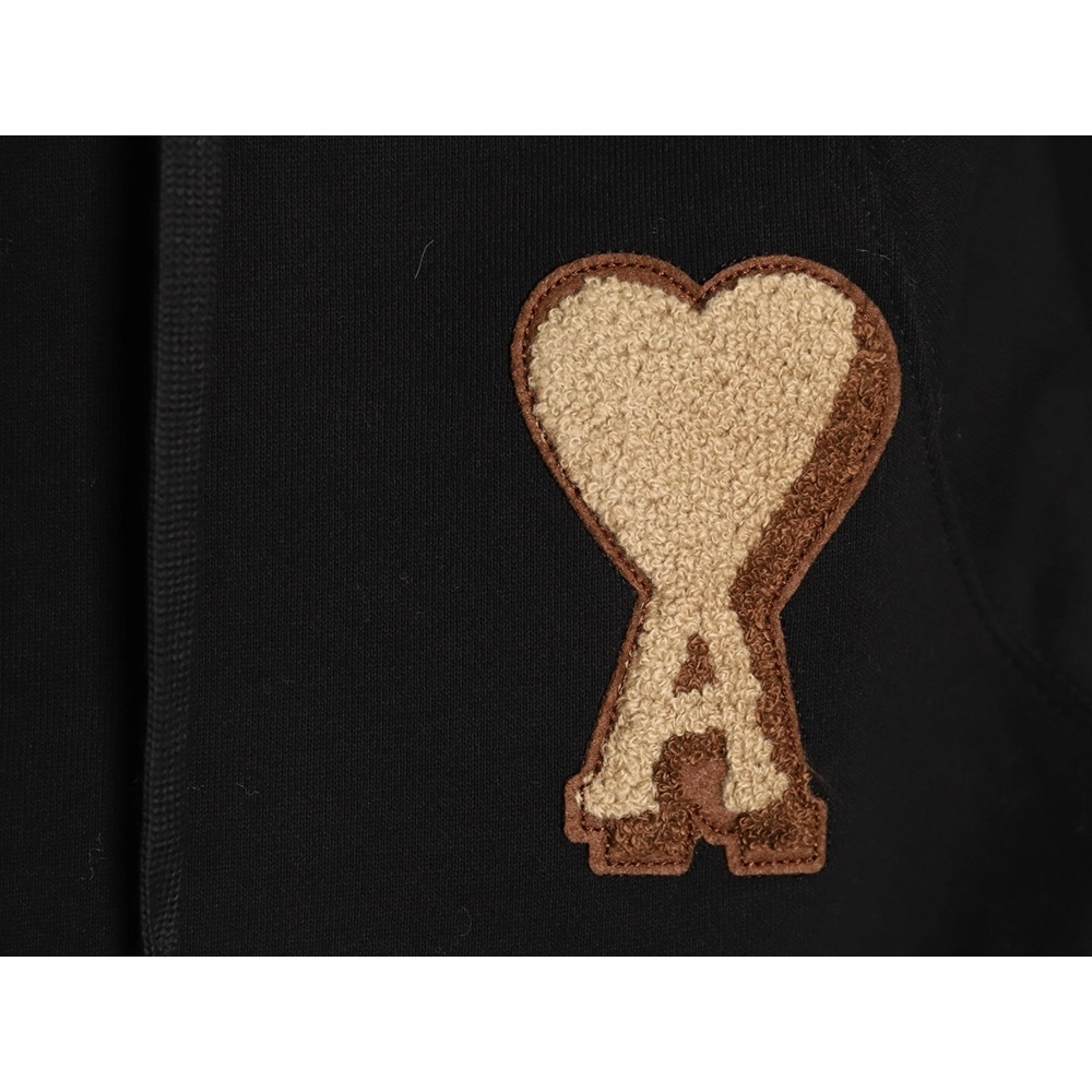 Ami French minimalist 3D heart logo embroidered hoodie,Ami Hoodie,Hoodie,APPAREL