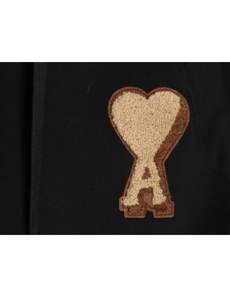 Ami French minimalist 3D heart logo embroidered hoodie,Ami Hoodie,Hoodie,APPAREL