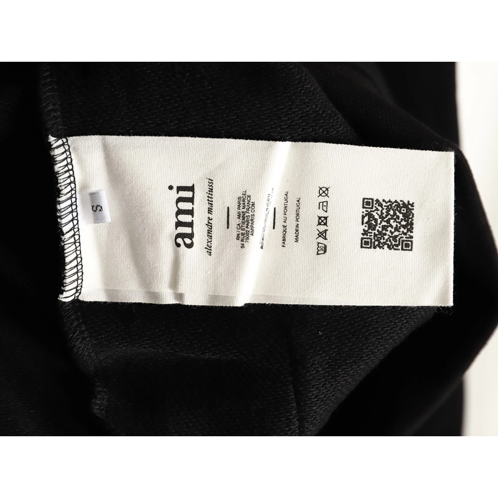 Ami French minimalist 3D heart logo embroidered hoodie,Ami Hoodie,Hoodie,APPAREL