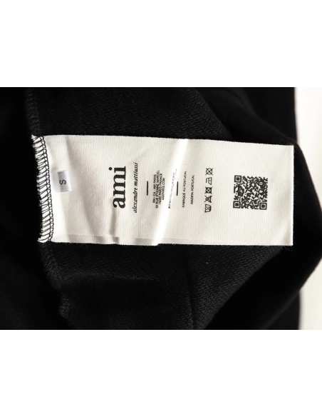 Ami French minimalist 3D heart logo embroidered hoodie,Ami Hoodie,Hoodie,APPAREL