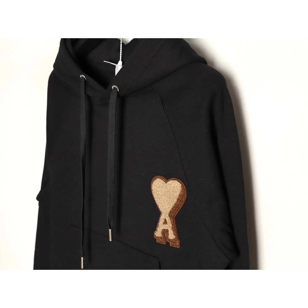 Ami French minimalist 3D heart logo embroidered hoodie,Ami Hoodie,Hoodie,APPAREL