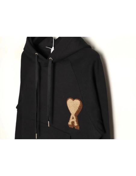 Ami French minimalist 3D heart logo embroidered hoodie,Ami Hoodie,Hoodie,APPAREL