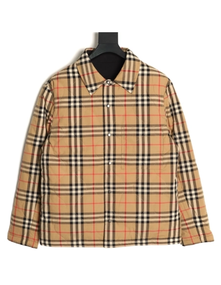 Burberry check reversible cotton coat,Burberry Jacket,Jacket,APPAREL