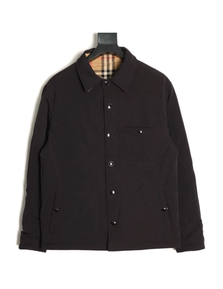 Burberry check reversible cotton coat,Burberry Jacket,Jacket,APPAREL