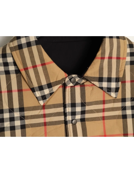 Burberry check reversible cotton coat,Burberry Jacket,Jacket,APPAREL