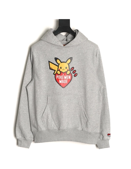 Human Made Pokemon Collaboration Pikachu Heart Hoodie,Human Made Hoodie,Hoodie,APPAREL