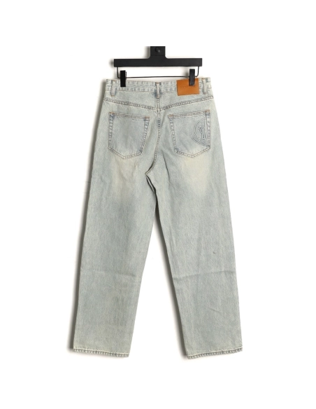 Moncler back pocket half logo embossed jeans,Moncler Trousers,PANTS JEANS,APPAREL