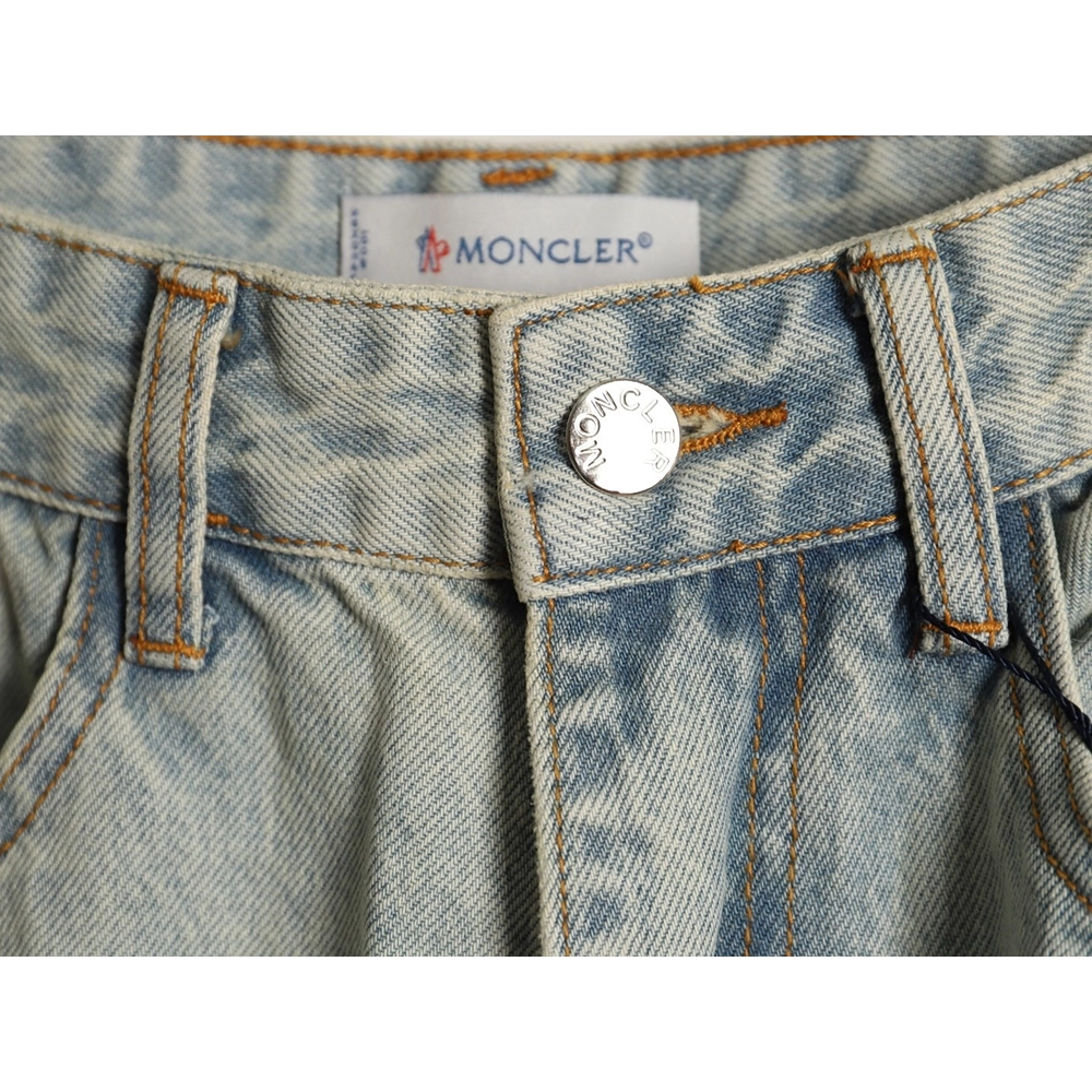 Moncler back pocket half logo embossed jeans,Moncler Trousers,PANTS JEANS,APPAREL
