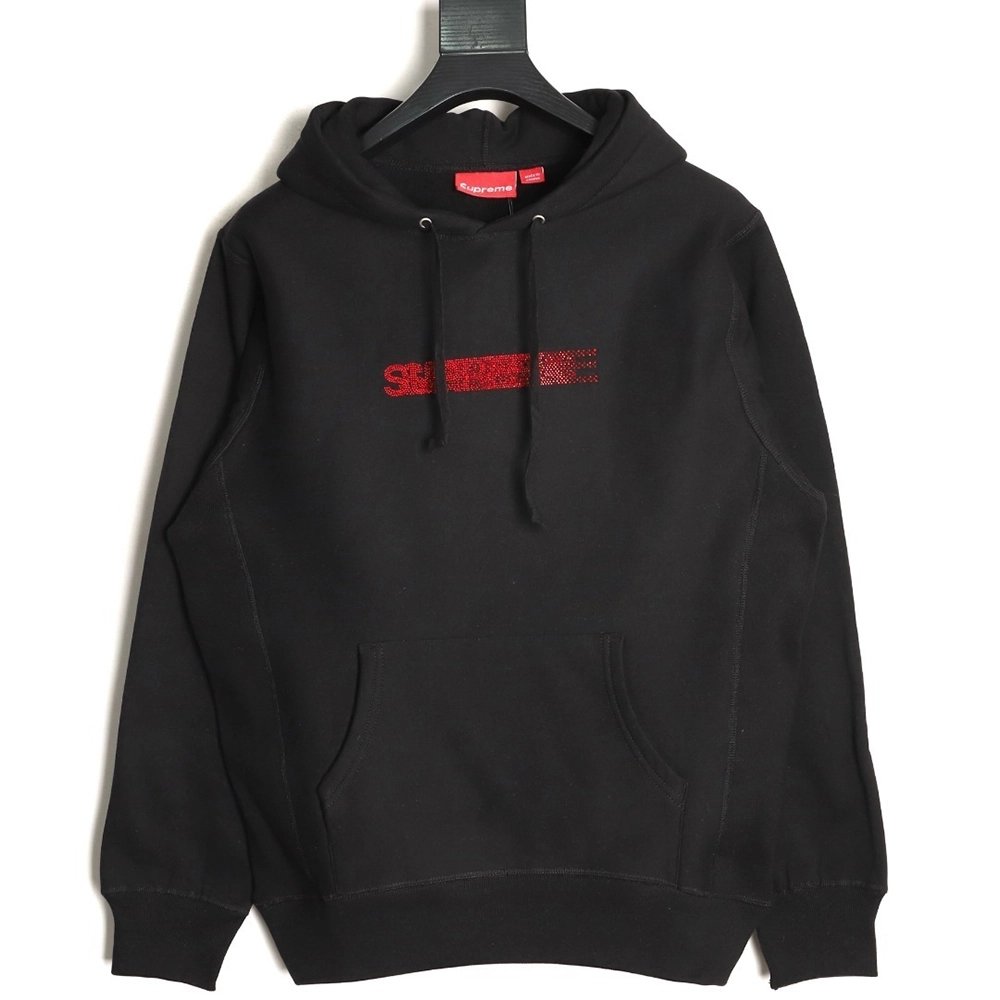 Supreme Swarovski Motion Logo Hooded Sweatshirt,Supreme Sweatshirt,Sweatshirt,APPAREL