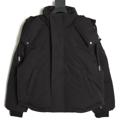 Ami Paris Solid Color Hooded Down Jacket,Ami Jacket,Jacket,APPAREL